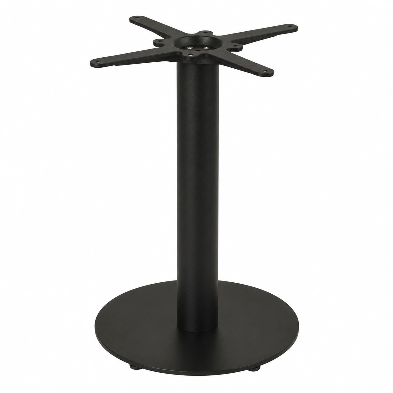 Runder Metall-Säulenfuß Schwarz 60x60 cm für Bistro- und Esstische inkl. Schrauben