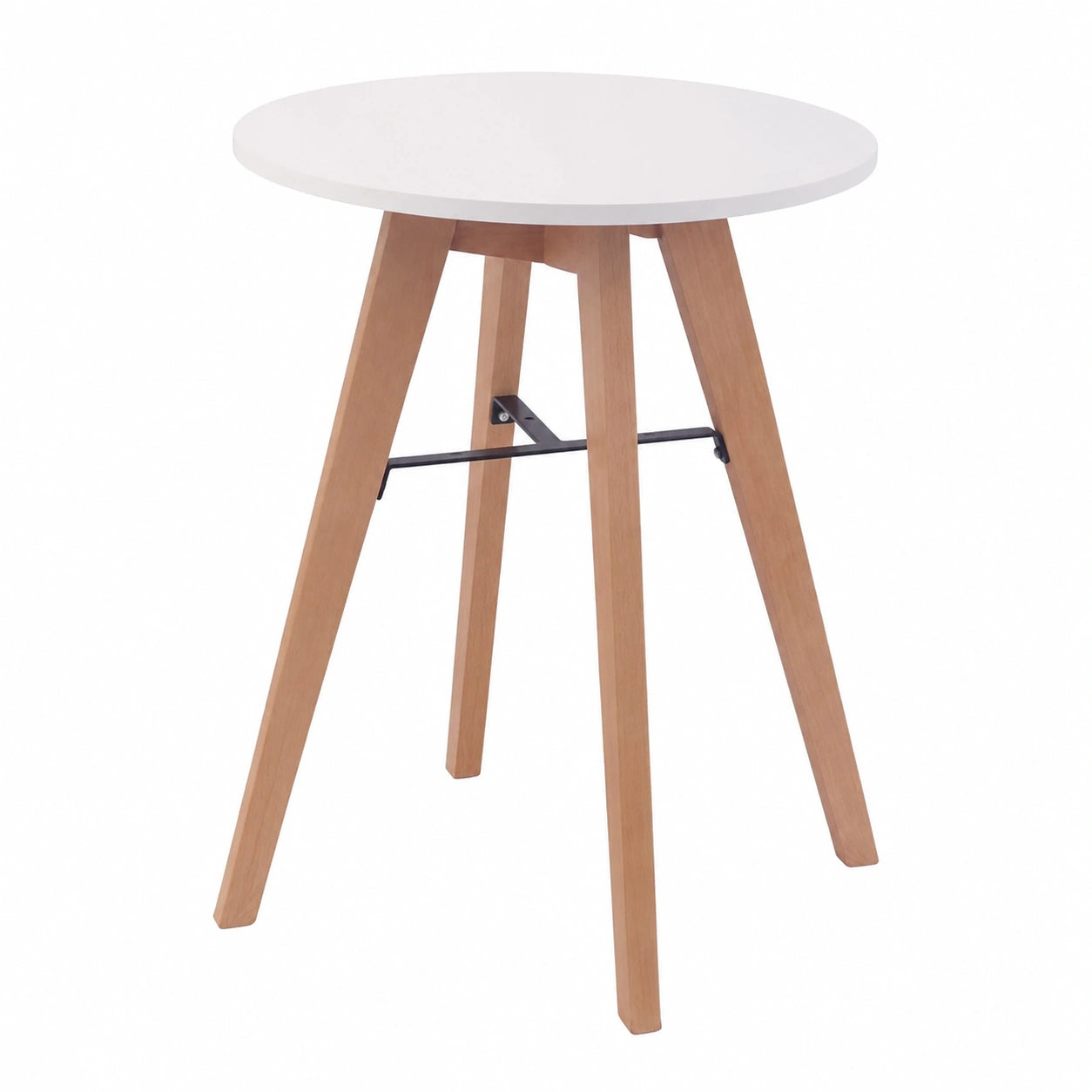 Esstisch Viktor I - Runder Küchentisch mit MDF-Platte und Buchenholzgestell, 60 cm