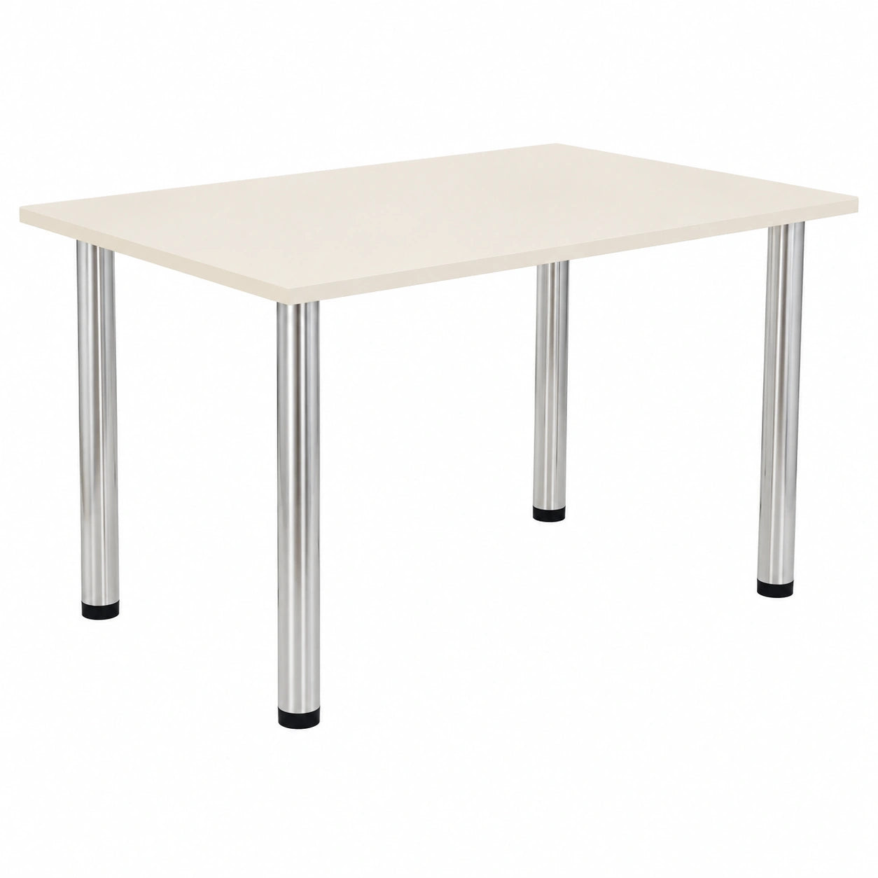 Moderner Esszimmertisch mit Chrombeinen 70x40 cm in Vanille