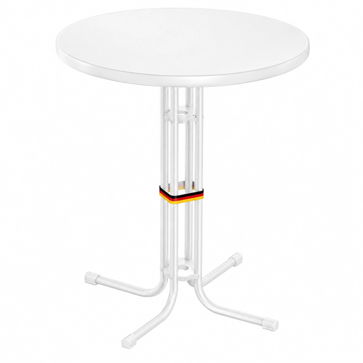 KESSER® Klappbarer Stehtisch 2er Set Ø60cm, Bistrotisch mit Husse, ideal für Garten und Veranstaltungen, wetterfest, Weiß