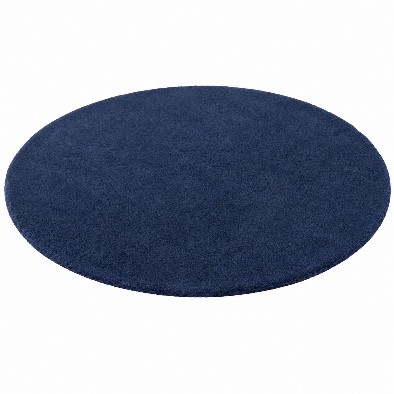 Wecon Home Gemütlicher Hochflor-Teppich, Rund 150 cm, Dunkelblau - Elegant für Wohnzimmer und Schlafzimmer