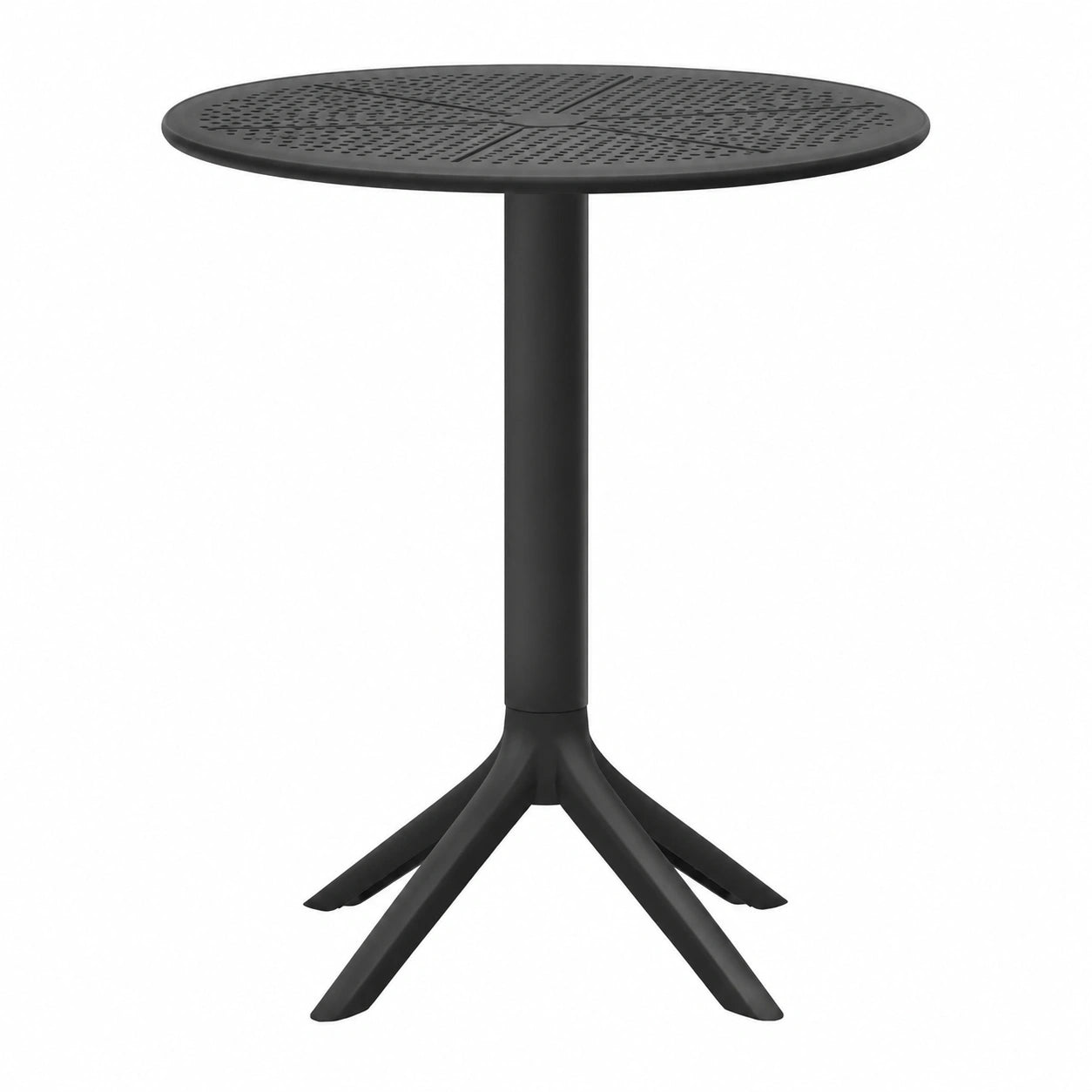 Runder Gartentisch Lacota 60 cm - Wetterfest, UV-beständig, aus Polypropylen, Schwarz