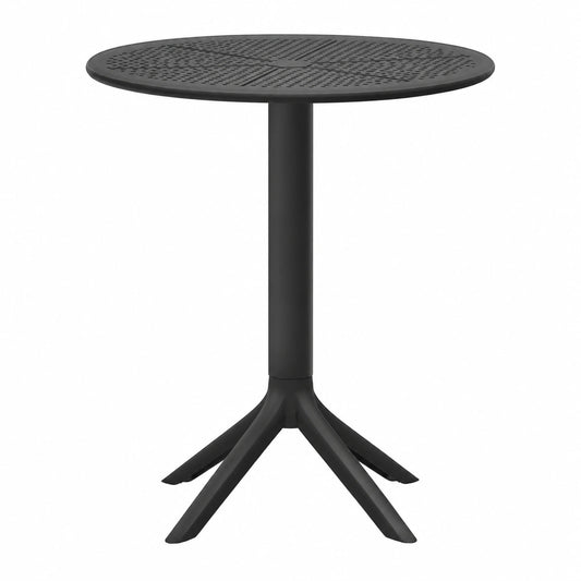 Runder Gartentisch Lacota 60 cm - Wetterfest, UV-beständig, aus Polypropylen, Schwarz