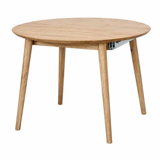 Runder Esstisch XL aus Massivholz Eiche, ausziehbar 120/165 cm, geölt