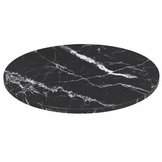 Schwarze Marmoroptik Glas Tischplatte für Esstisch oder Couchtisch, 70x0,8cm Hartglas