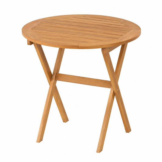 FANTASK Klappbarer Gartentisch aus Akazienholz, 67x67x69,5 cm, wetterfester Balkontisch