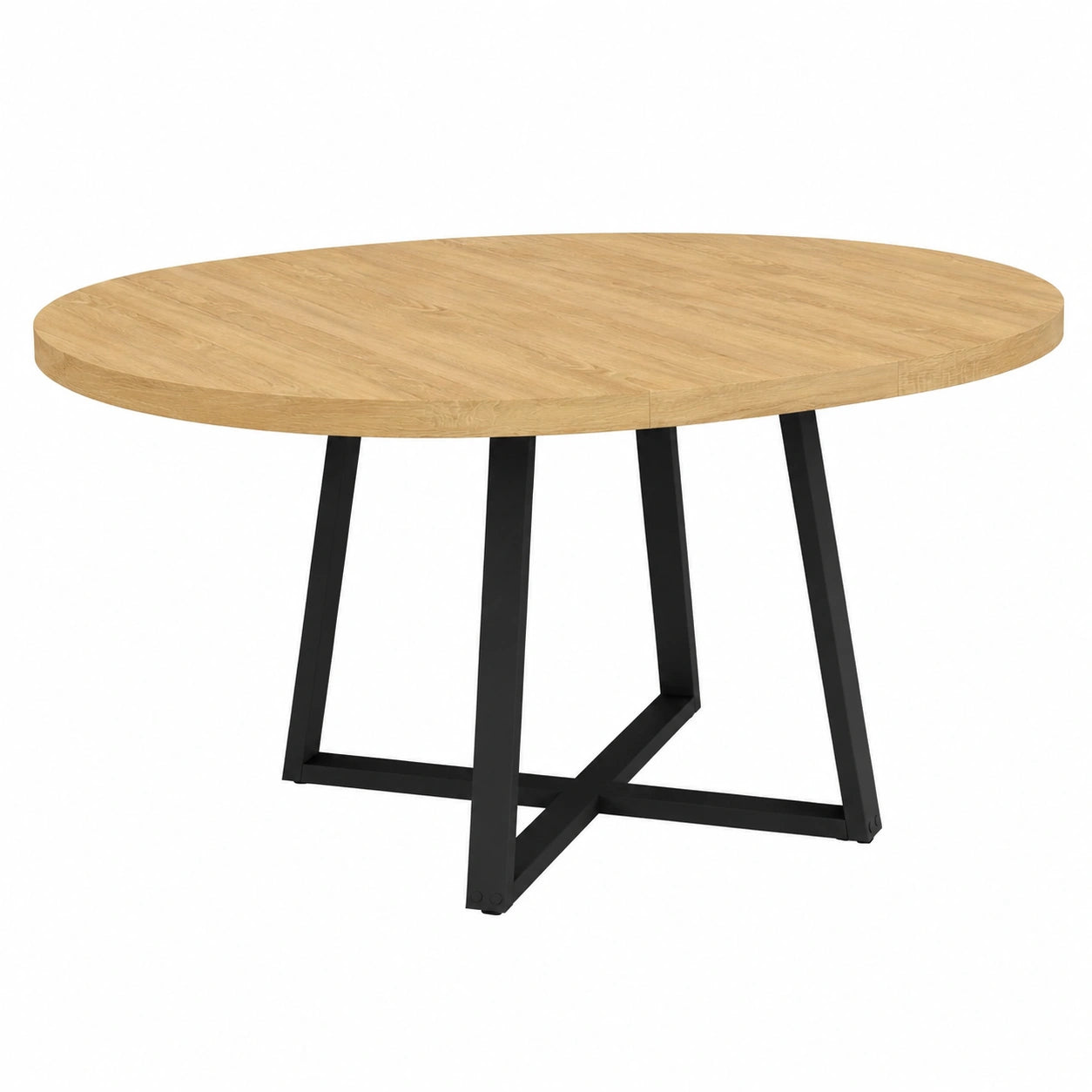 Moderner ausziehbarer Esstisch Selma für 4-8 Personen, Holz und Schwarz, 110-150 cm