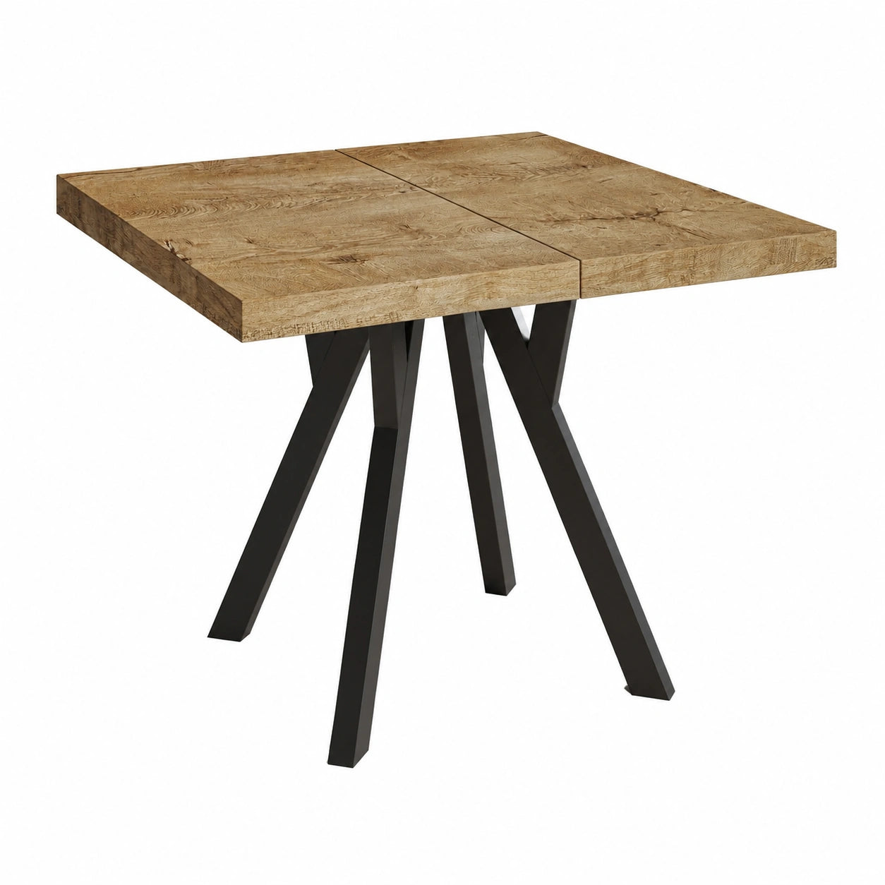 Erweiterbarer Esstisch quadratisch – Moderner Design-Tisch für Wohnzimmer und Küche – Mit stabilen Holzbeinen, Größe 80-130 cm, Farbvariante Lefkas – Rico Kollektion