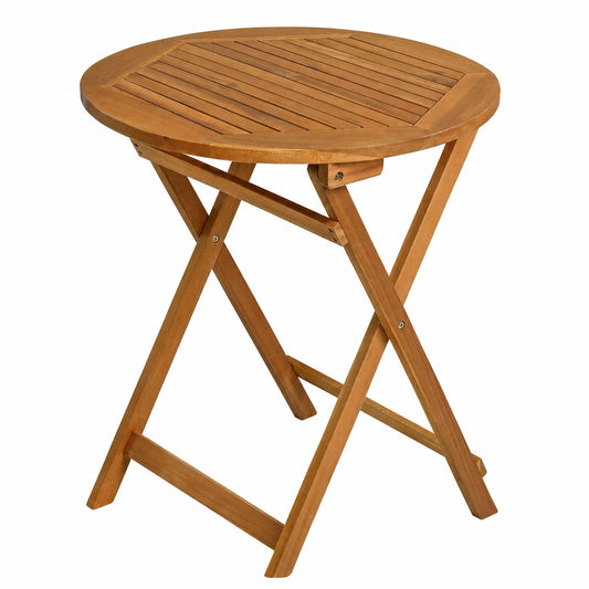 ESTEXO Runde Klappbarer Akazienholztisch für Balkon und Garten, Ø 60 cm