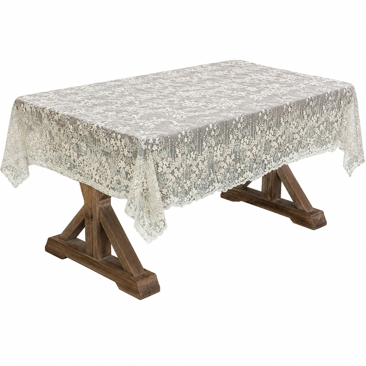 Vintage Tischdecke, Spitze, Rund oder Rechteckig, Für Hochzeit & Outdoor, 220x130cm
