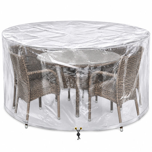 Atmungsaktive wasserdichte Gartenmöbel-Abdeckung 250x90 cm für Outdoor-Tisch, Transparent
