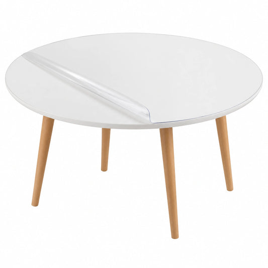 Runde Tischschutzfolie 67cm - Transparente, Wasserdichte Abdeckung für Esstisch und Schreibtisch, Maßgeschneidert 1mm
